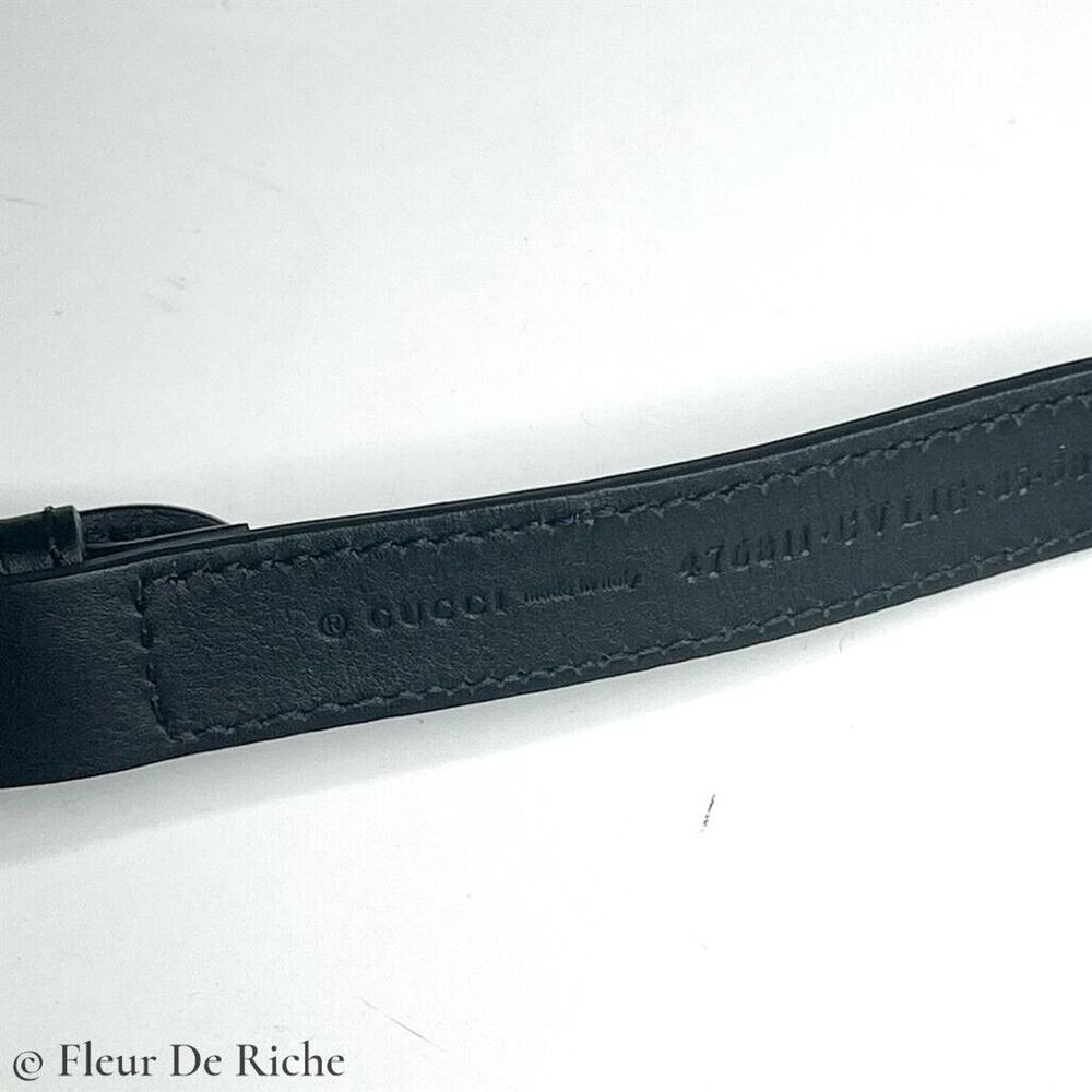 $1490 Gucci Sylvie Black Leather Web Logo Belt Bag / Clutch 476811 - Picture 7 of 7